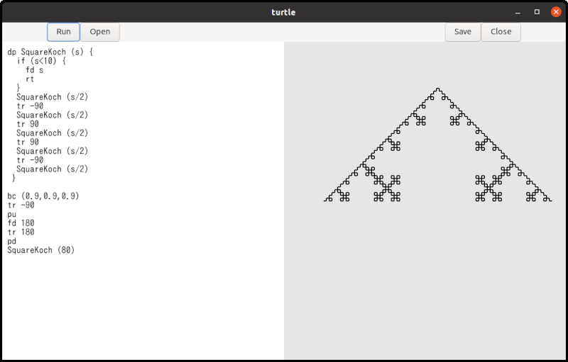 Square Koch curve