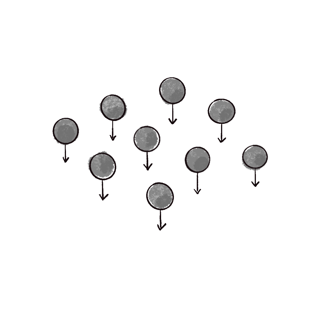 Figure 4.3: Gravity force—vectors are all identical 