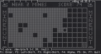 screenshot of x48ng --tui-tiny --mono running in a terminal